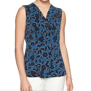 Banana Republic Print Drape Front Top